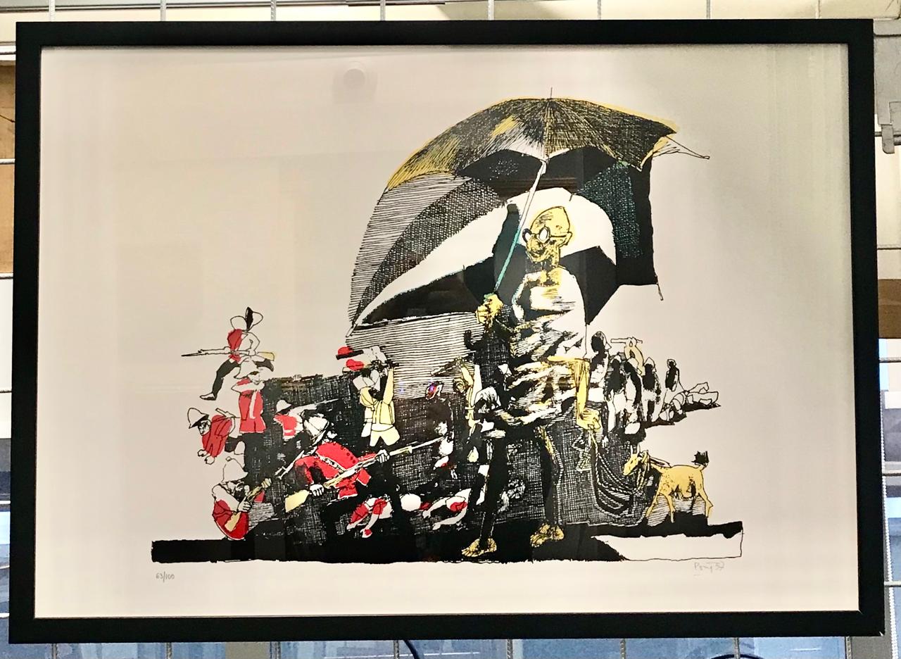 Serigrafia Poty - Gandhi - O Santo da Paz (com moldura) - Imagem 2
