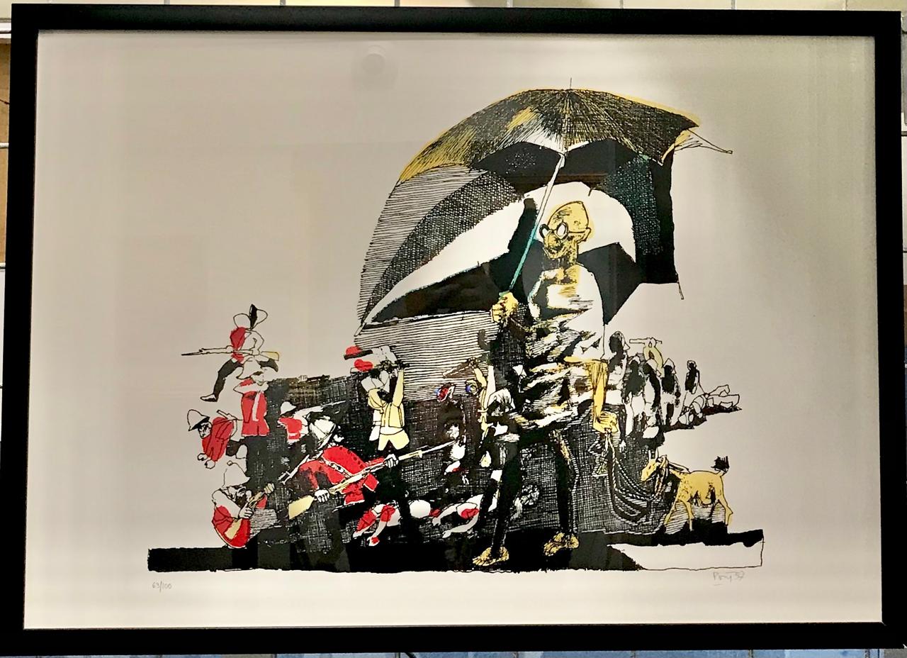 Serigrafia Poty - Gandhi - O Santo da Paz (com moldura) - Imagem 3