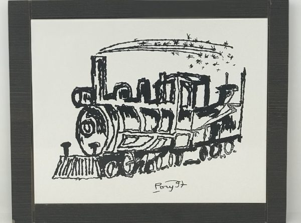 Azulejo Poty - O Trem (com moldura)