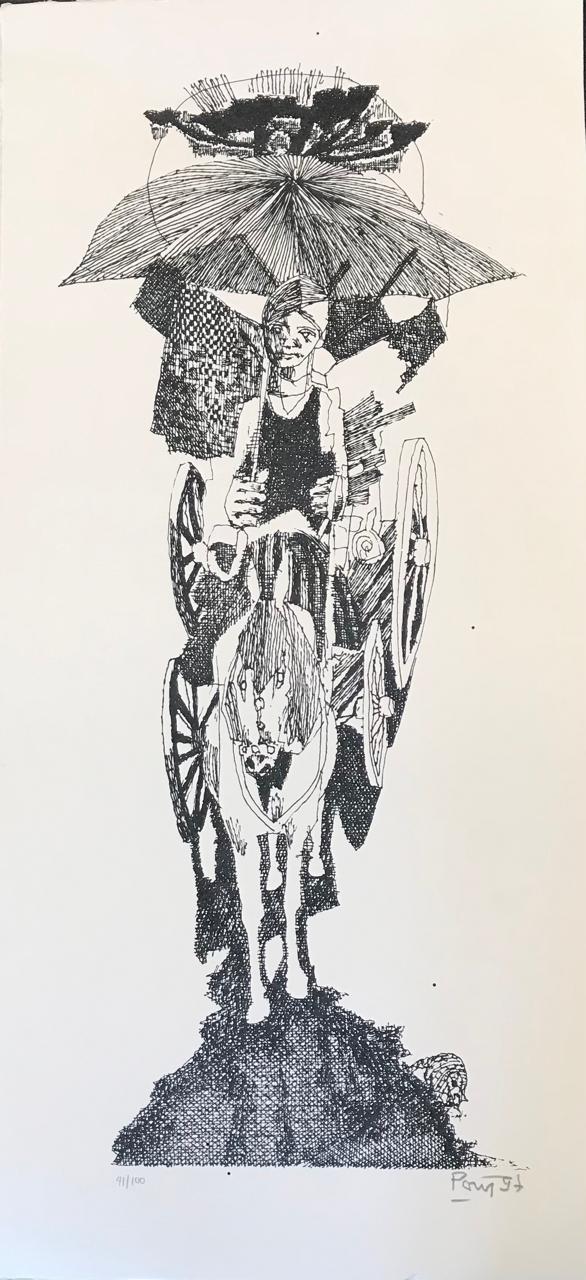 Serigrafia Poty - A Menina de Curitiba (com moldura) - Imagem 2