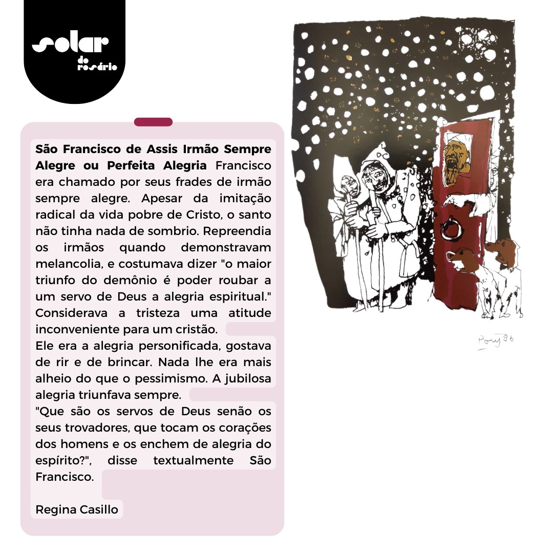 Serigrafia Poty - São Francisco de Assis - Irmão Sempre Alegre (com moldura) - Imagem 5