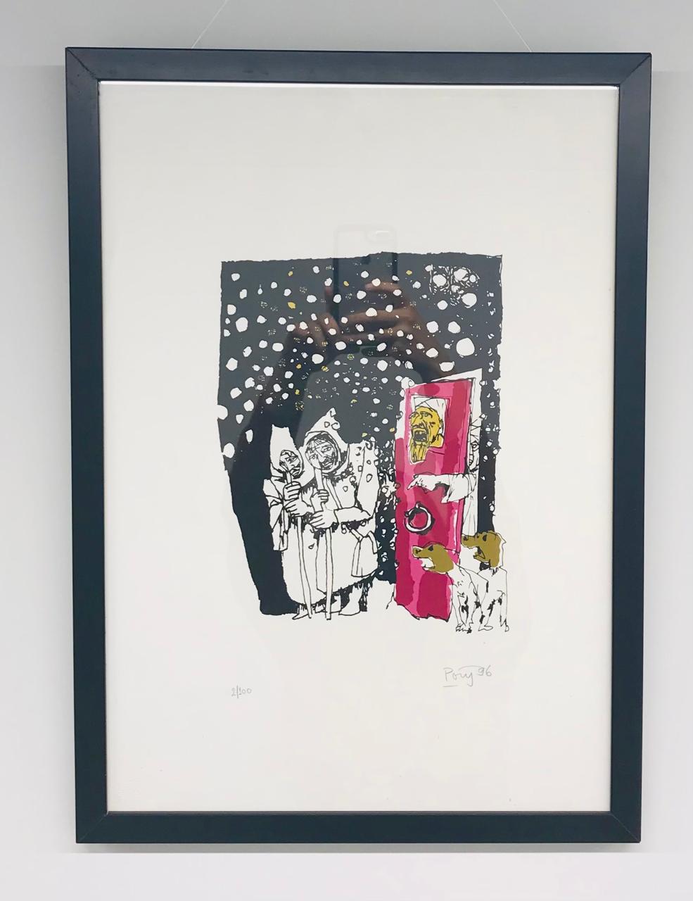 Serigrafia Poty - São Francisco de Assis - Irmão Sempre Alegre (com moldura)