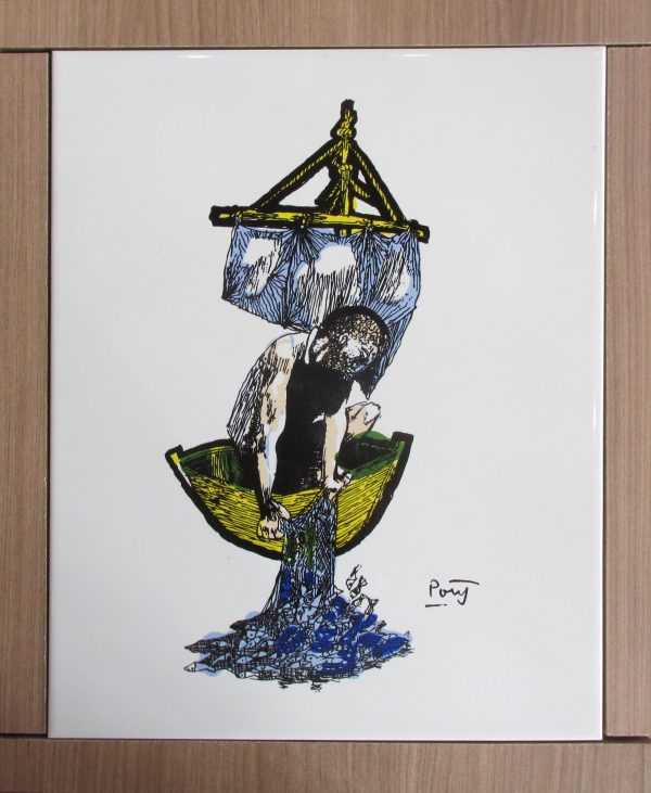 Azulejo Poty - São Pedro - Pescador de Almas (com moldura)
