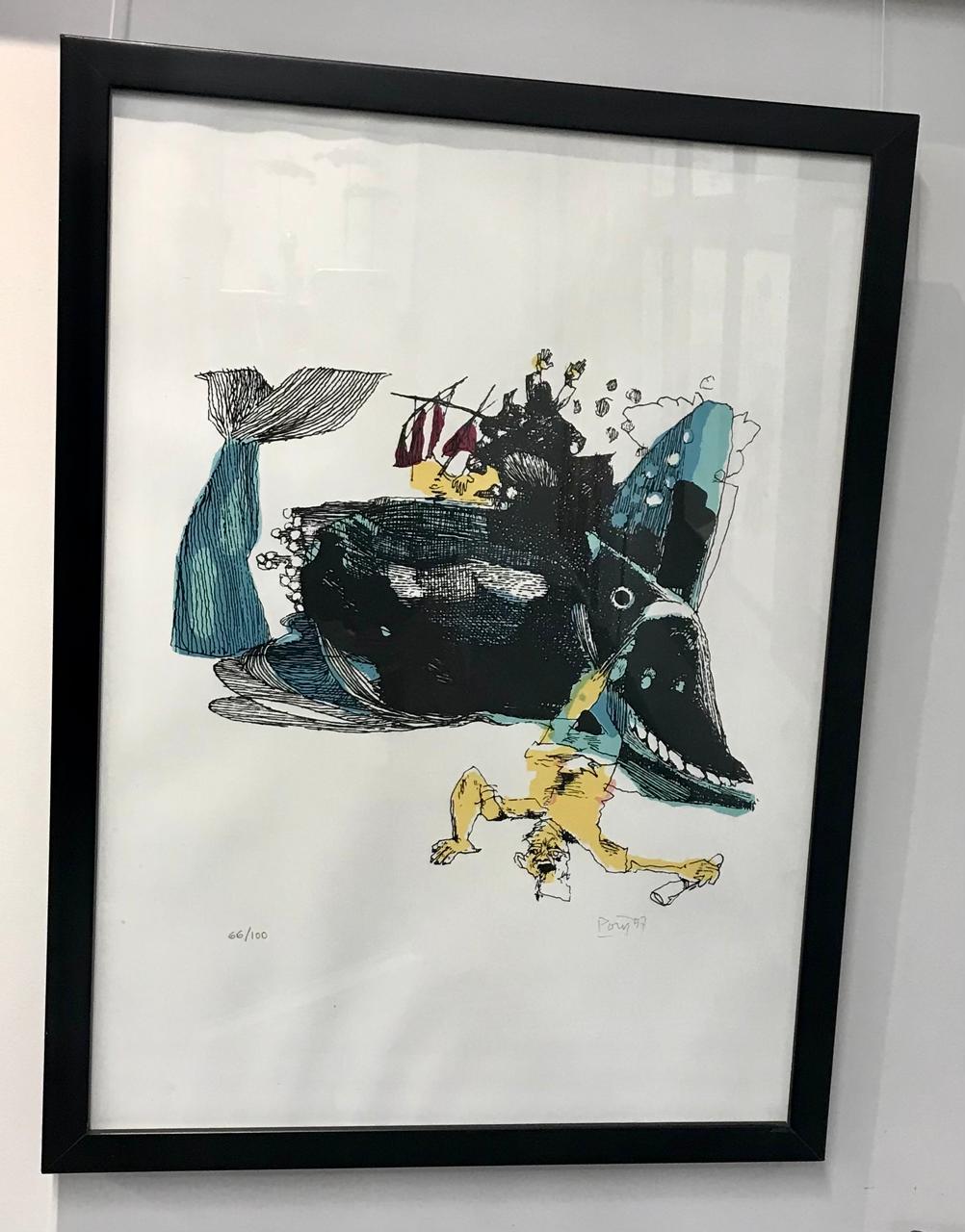Serigrafia Poty - Jonas e a Baleia (com moldura) - Imagem 2