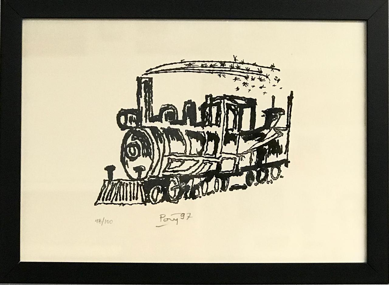 Serigrafia Poty - O Trem (com moldura) - Imagem 2