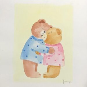 Nadia - Ursinhos se abraçando (fundo amarelo)