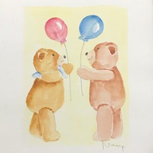 Nadia - Ursinho com balões (vermelho e azul)