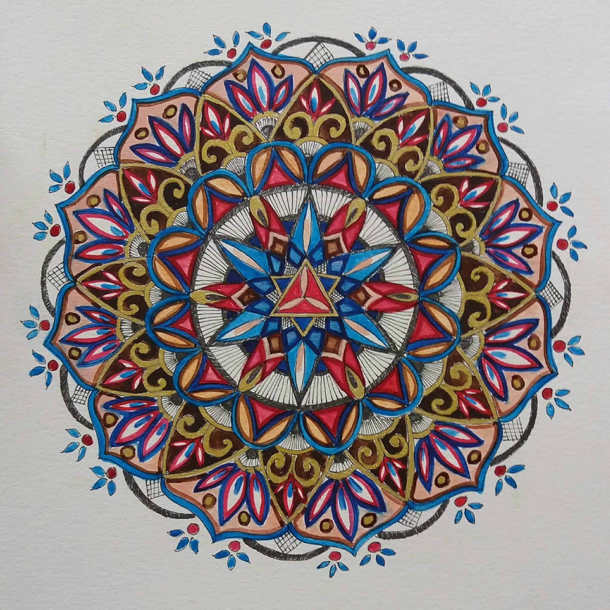 Bloco com Desenhos Mandalas e Lápis para Pintar